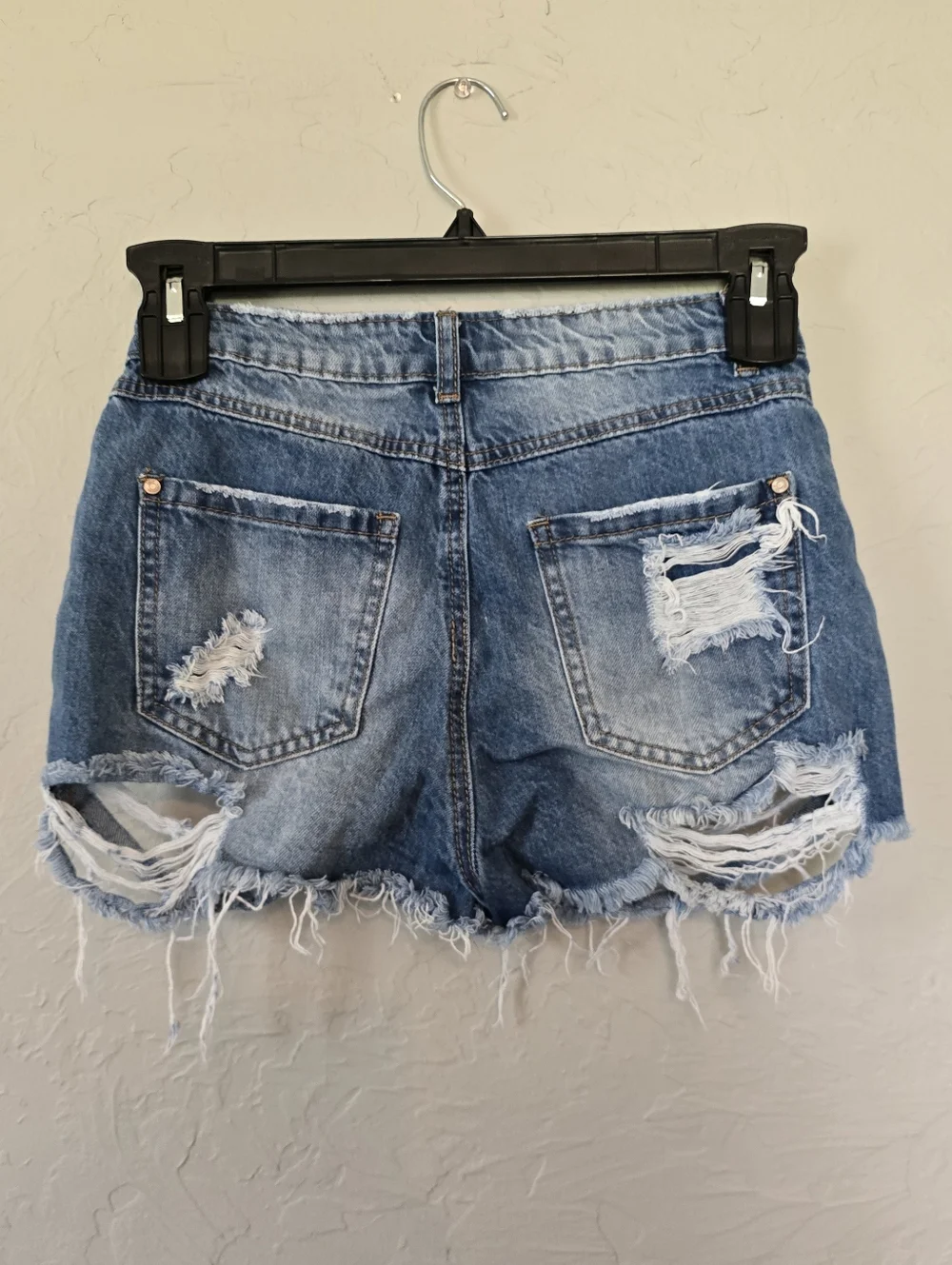Womens MISSGUIDED DENIM Blue Studded Denim Shorts Sz 4